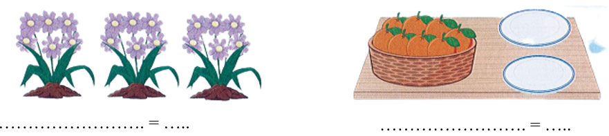 Quan sát bức tranh rồi viết phép nhân hoặc phép chia thích hợp:  (ảnh 1)