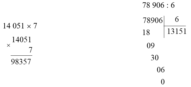 Đặt tính rồi tính:  14 051 x 7 (ảnh 1)