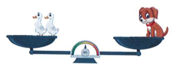 Số? Mỗi con vịt nặng 3 kg. Cân nặng của mỗi con chó là:  ....... (ảnh 2)