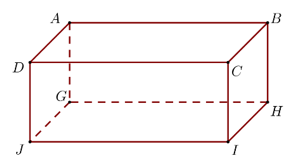Hình hộp chữ nhật ABCD.GHIJ có một đường chéo tên là (ảnh 1)