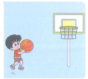 Điền vào chỗ trống :   Bình chuẩn bị ném bóng vào rổ ( như bức tranh). Có 2 khả năng xảy ra là: (ảnh 1)