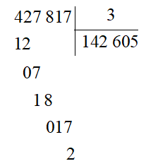 Thương của 427 817 và 3 là: (ảnh 1)