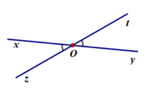 Cho hình vẽ, góc {xOz}  và góc {tOy} là hai góc (ảnh 1)