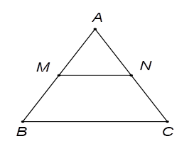 Gọi M, N lần lượt là trung điểm của các cạnh AB,AC của tam giác đều ABC. Đẳng thức nào sau đây đúng? (ảnh 1)