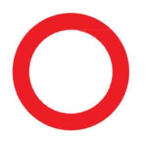 Trong hệ thống biển báo giao thông đường bộ, biển báo đường cấm P.101 có dạng hình tròn, nền trắng, viền màu đỏ. Đường kính của biển báo là 700 mm và đường kính nền màu trắng là 500 mm. Tính  (ảnh 1)