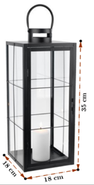 Một cái đèn trang trí có dạng một lăng trụ tứ giác có đáy là một hình vuông có độ dài cạnh bằng 18 cm (ảnh 1)
