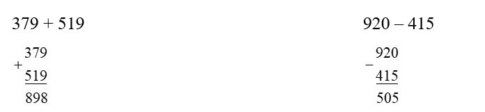 Đặt tính rồi tính  379 + 519 (ảnh 1)