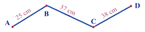 Độ dài của đường gấp khúc ABCD là:    (ảnh 1)
