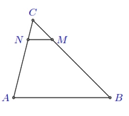 Cho tam giác ABC có điểm M trên cạnh BC sao cho BC = 4CM. (ảnh 1)