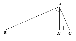 Cho tam gi&aacute;c ABC vu&ocirc;ng tại A, đường cao AH (ảnh 1)