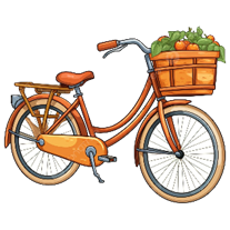 H&igrave;nh ảnh H&igrave;nh Minh Họa Một Chiếc Xe đạp Với Một C&aacute;i Giỏ Ph&iacute;a Trước PNG ,  Vận Chuyển, Xe đạp, B&aacute;nh Xe PNG trong suốt v&agrave; Vector để tải xuống miễn