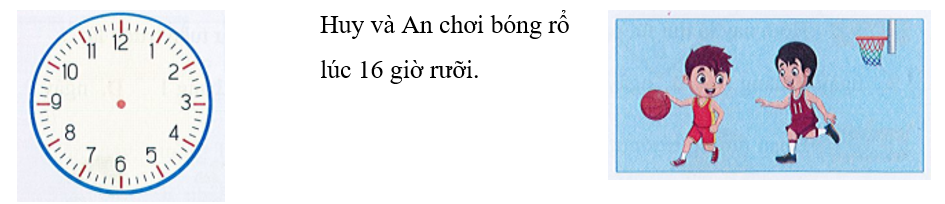 Vẽ thêm kim giờ và kim phút để đồng hồ chỉ giờ phù hợp (ảnh 1)