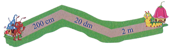 Điền vào chỗ trống  Nhà Kiến cách nhà Sâu ….. m.	  (ảnh 1)