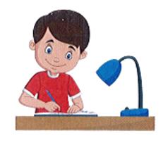 Vẽ thêm kim giờ và kim phút để đồng hồ chỉ giờ phù hợp.     	  7 giờ 15 phút tối, An ngồi vào bàn học.  	 (ảnh 2)