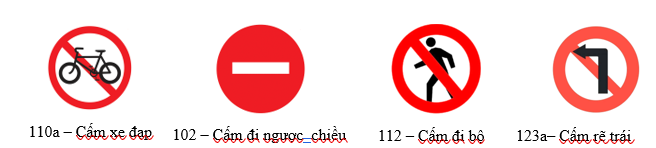 Trong các biển báo giao thông sau đây, biển báo nào là hình có trục đối xứng? (ảnh 1)