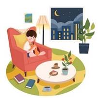 Hình ảnh Cảnh Nghỉ Ngơi Tại Nhà PNG , đọc Quyển Sách, Trên Ghế Dài, Chiếc Bình PNG và Vector với nền trong suốt để tải xuống miễn phí