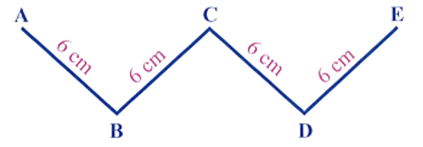 Viết phép tính và kết quả vào ô trống.  Độ dài đường gấp khúc ABCDE là:  (ảnh 1)