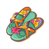 Hình ảnh đôi Dép Xỏ Ngón Có Hoa Trong Giày Vectơ PNG , Thiết Kế Nhãn Dán Với đôi Dép Hoạt Hình Mùa Hè Bị Cô Lập, Nhãn Dán PNG và Vector