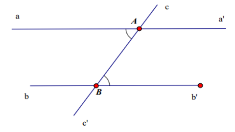 Cho hình vẽ bên: a) Viết tên hai cặp góc đối đỉnh, hai cặp góc so le trong. (ảnh 2)