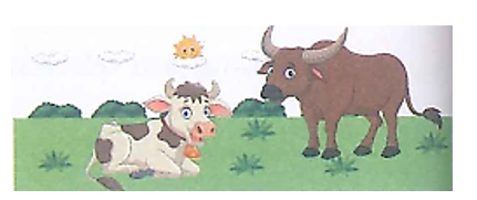 Con trâu cân nặng 465 kg, con bò nhẹ hơn con trâu 130 kg. Vậy cân nặng của con bò là:   (ảnh 1)