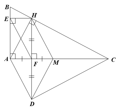 Cho Delta ABC vuông tại A {AB < AC} có AH là đường cao (ảnh 1)