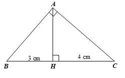 Cho tam gi&aacute;c ABC u&ocirc;ng tại A, c&oacute; đường cao AH v&agrave; CH = 4 cm  (ảnh 1)