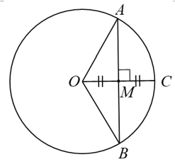 Cho đường tròn (O;12cm) , dây AB vuông góc với bán kính OC tại trung điểm M của OC. Dây AB có độ dài là (ảnh 1)