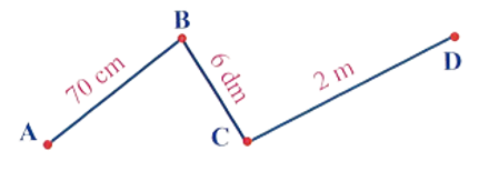 Số?  Độ dài đường gấp khúc ABCD là: ….. dm.	  (ảnh 1)