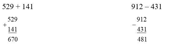 Đặt tính rồi tính  529 + 141 (ảnh 1)