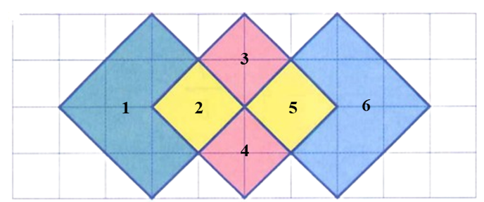 Hình vẽ dưới đây có:   	A. 3 hình thoi	B. 6 hình thoi (ảnh 2)