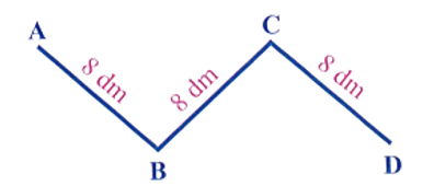 Viết phép tính và kết quả vào chỗ trống.  Độ dài đường gấp khúc ABCD là (ảnh 1)