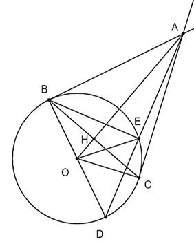 a) Đ&uacute;ng.  X&eacute;t đường tr&ograve;n \[\left( O \right)\] c&oacute;: \[AB,AC\] lần lượt l&agrave; tiếp tuyến tại \[B,C\] n&ecirc;n \[AB = AC\] (t&iacute;nh chất hai tiếp tuyến cắt nhau) . (ảnh 1)