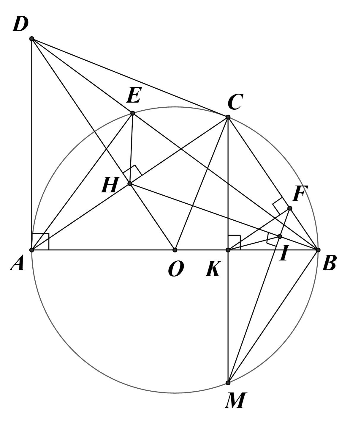Cho đường tr&ograve;n \(\left( O \right)\) đường k&iacute;nh \(AB\) v&agrave; (ảnh 1)