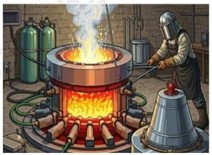 Người ta cần đúc một chuông đồng có khối lượng 300 kg bằng phương pháp nấu chảy đồng và đổ vào khuôn cho đồng ở thể lỏng bị đông đặc.  (ảnh 1)