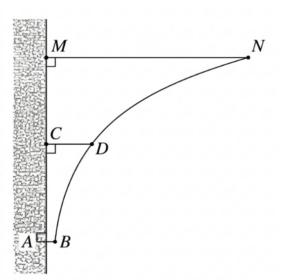 Độ d&agrave;i gi&aacute; đỡ bằng \(L = \int\limits_{0,1}^{{{10}^{0,4}}} {\sqrt {1 + {{\left( {\frac{1}{{x\ln 10}}} \right)}^2}} dx \approx 2,97\,m} \).  Chọn Đ&uacute;ng. (ảnh 1)