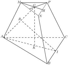Thay v&agrave;o (1) ta được: \(RI = \frac{{AI.KG}}{{AG} (ảnh 1)