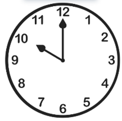 d) Đồng hồ chỉ:    A. 10 giờ	    B. 12 giờ    C. 9 giờ	    D. 11 giờ (ảnh 1)