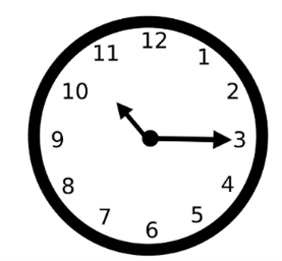 d) Đồng hồ bên chỉ mấy giờ?    A. 10 giờ	    B. 10 giờ 15 phút	     	    C. 10 giờ 25 phút	    D. 10 giờ 5 phút (ảnh 1)