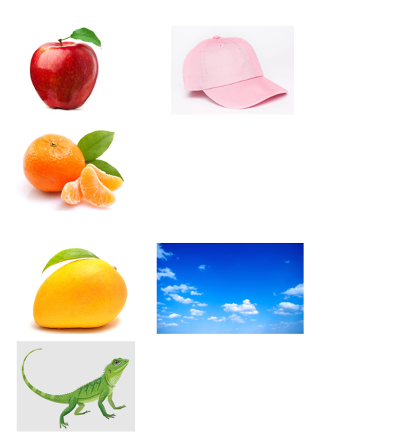 Write the color of these things. Example: The apple is red (ảnh 1)