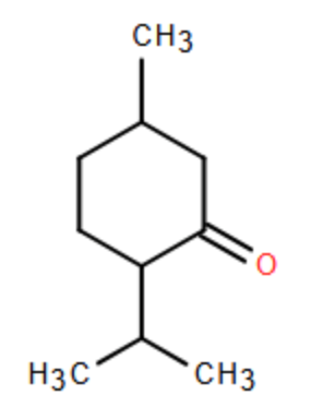 Menthone là thành phần chính của tinh dầu bạc hà, có công thức cấu tạo như sau:  Menthone thuộc loại (ảnh 1)