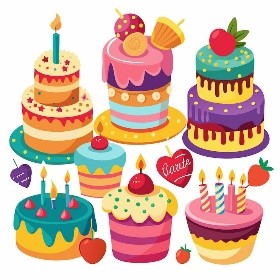 Look and write.   There are __even cakes. (ảnh 1)