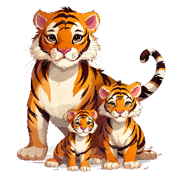Look and write.   I can see three tiger__. (ảnh 1)