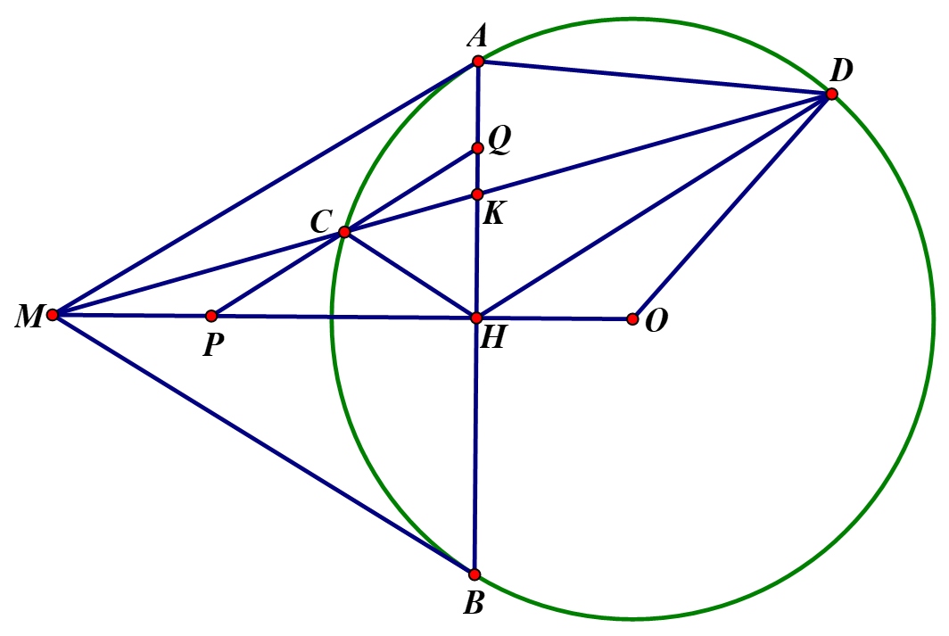 Cho đường tr&ograve;n \[\left( O \right)\] v&agrave; điểm \[ (ảnh 2)