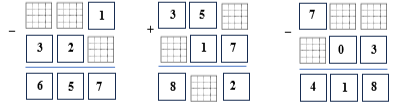  Điền Số? thích hợp ... ...1 - 32 ... = 657 (ảnh 1)