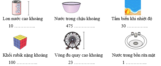 Viết đơn vị đo thích hợp vào chỗ trống. (ảnh 1)