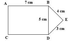 Giải bài toán sau.     a) Tính chu vi hình tam giác BED  b) Tính chu vi hình tứ giác ABCD (ảnh 1)