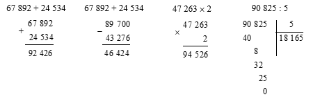 Đặt t&iacute;nh rồi t&iacute;nh.&nbsp;  67 892 + 24 534 (ảnh 1)
