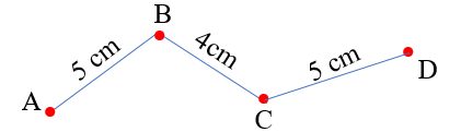Độ dài đường gấp khúc ABCD là (ảnh 1)