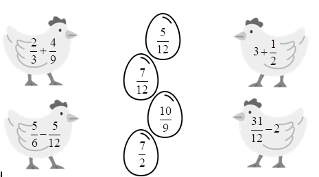 Nối phép tính với kết quả của phép tính đó.  2/3 + 4/9 (ảnh 1)