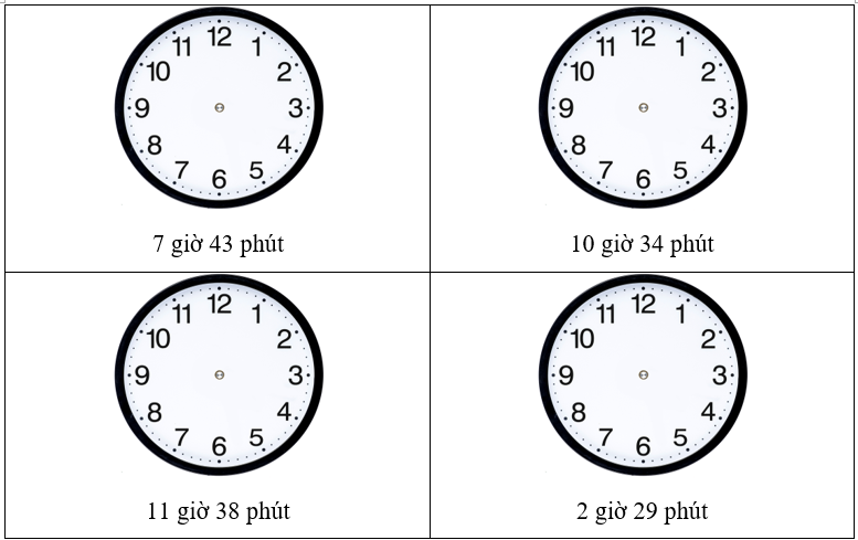 Vẽ kim đồng hồ thích hợp. (ảnh 1)